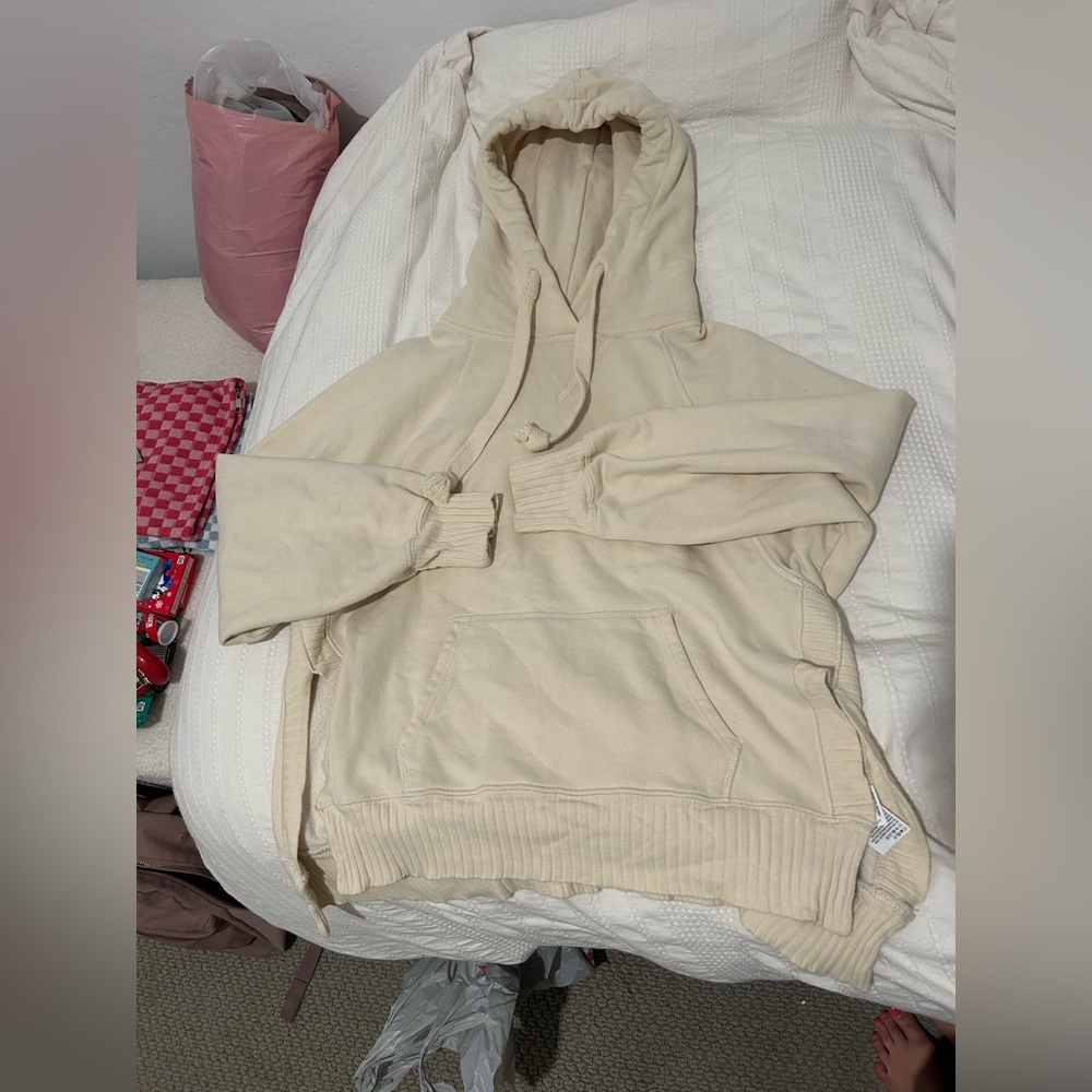 American Eagle Outfitters Beige Striped Hoodie